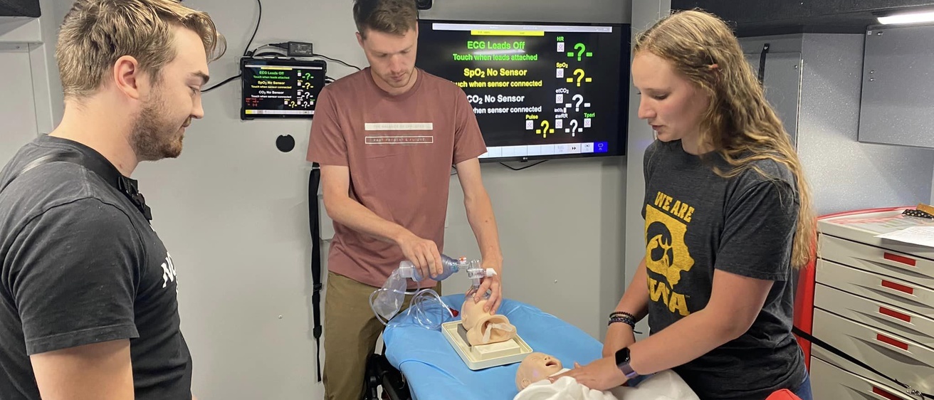 Healthcare professionals in training simulation